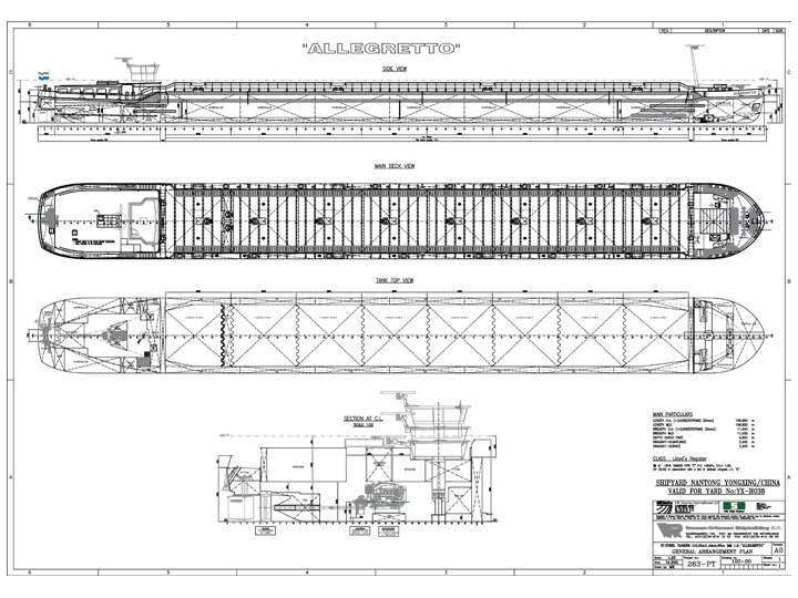 110M Stainless Steel Chemical Ship - General Layout